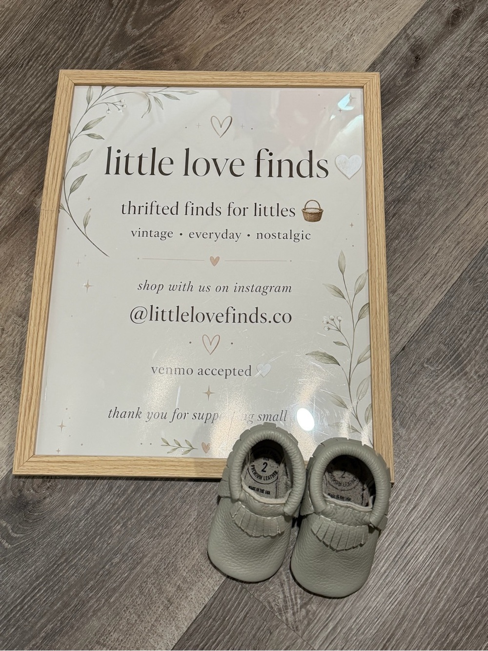 Freshly Picked Grey Leather Baby Moccasins